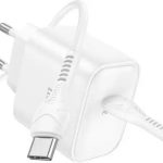 Hoco DC71 Precise single port PD25W Charger Type-C (with C to C Cable) White