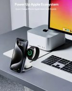Aukey 3 in-1 15W LC-MC312 MagFusion Z Qi2 Foldable Wireless Charging Station Gray
