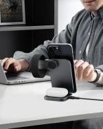 Aukey 3 in-1 15W LC-MC312 MagFusion Z Qi2 Foldable Wireless Charging Station Gray