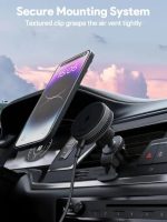 Aukey 15W HD-MC13A MagFusion Dash Pro Qi2 Active Cooling Wireless Charging Phone Mount Gray
