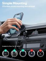 Aukey 15W HD-MC13A MagFusion Dash Pro Qi2 Active Cooling Wireless Charging Phone Mount Gray