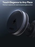 Aukey 15W HD-MC13A MagFusion Dash Pro Qi2 Active Cooling Wireless Charging Phone Mount Gray