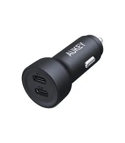 Aukey 65W CC-Y23 Enduro Type-C Dual 2-Port Car Charger Gray