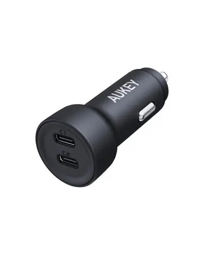 Aukey 65W CC-Y23 Enduro Type-C Dual 2-Port Car Charger Gray