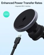 Aukey 15W HD-MC13 Qi2 Wireless Charging Phone Mount Black