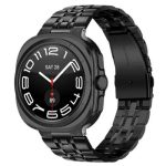 For Samsung Galaxy Watch Ultra 47mm Band Stainless Steel 7-Bead Slim Watch Strap Bracelet - Black