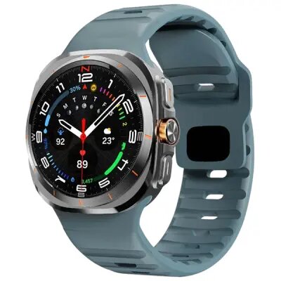 For Samsung Galaxy Watch Ultra 47mm Silicone Watch Band Breathable Sport  Watch Strap - Ocean Blue