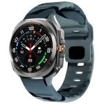 For Samsung Galaxy Watch Ultra 47mm Silicone Watch Band Breathable Sport  Watch Strap - Black Grey Camouflage