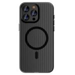 For iPhone 16 Pro Max Case Compatible with MagSafe Corrugated Texture Hard PC Matte Phone Cover - Black Edge