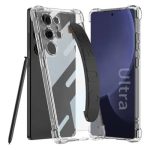 GKK 10873 For Samsung S25 Ultra Case Airbag Shockproof Phone Cover with Wrist Strap - Black