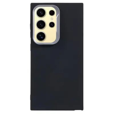For Samsung Galaxy S25 Ultra Case PC+TPU+PET Matte Anti-Drop Phone Back Cover - Black