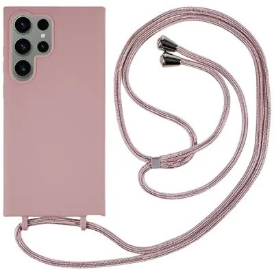 For Samsung Galaxy S25 Ultra Case Compatible with MagSafe Liquid Silicone Phone Cover with Lanyard - Black