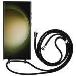 For Samsung Galaxy S25 Ultra Case TPU Soft Shockproof Phone Cover with Adjustable Lanyard - Black