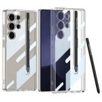 For Samsung Galaxy S25 Ultra Crossbody Case Flexible TPU Fiber Lining Anti-Shock Phone Cover - Black