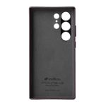 MELKCO For Samsung Galaxy S25 Ultra Case Genuine Cow Leather + PC Anti Drop Phone Back Cover - Black