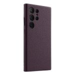 MELKCO For Samsung Galaxy S25 Ultra Case Genuine Cow Leather + PC Anti Drop Phone Back Cover - Black