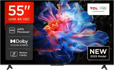 55V6C Google TV  4K  HDR10 WiFi5 BT5.2 Dolby Audio 10W 200X200