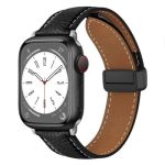 3 2 1 42mm Litchi Texture Leather Strap - Black
