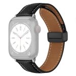 3 2 1 42mm Litchi Texture Leather Strap - Black