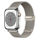 KALEBOL Magnetic Buckle Watch Band for Apple Watch Series 10 9 8 7 SE 6 5 4 3 2 1 42mm 41mm 40mm 38mm Stainless Steel Strap - Starlight