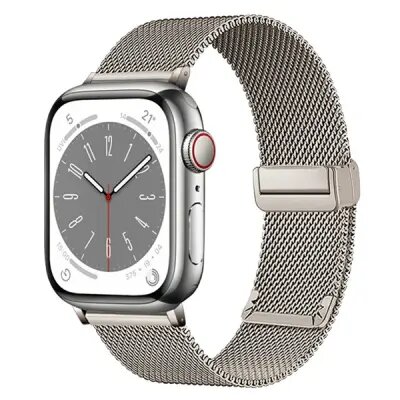 KALEBOL Magnetic Buckle Watch Band for Apple Watch Series 10 9 8 7 SE 6 5 4 3 2 1 42mm 41mm 40mm 38mm Stainless Steel Strap - Starlight