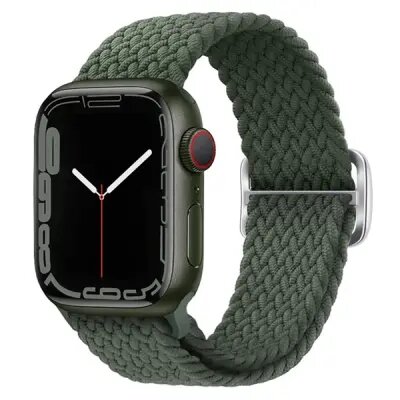 3 2 1 38mm Watch Band Braided Nylon Strap - Dark Olive Green