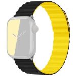 KALEBOL Magnetic Watch Band for Apple Watch Series 10 9 8 7 SE 6 5 4 3 2 1 42mm 41mm 40mm 38mm Silicone Adjustable Strap - Black Yellow