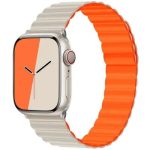 KALEBOL Magnetic Watch Band for Apple Watch Series 10 9 8 7 SE 6 5 4 3 2 1 42mm 41mm 40mm 38mm Silicone Adjustable Strap - Starlight Orange