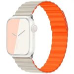 KALEBOL Magnetic Watch Band for Apple Watch Series 10 9 8 7 SE 6 5 4 3 2 1 42mm 41mm 40mm 38mm Silicone Adjustable Strap - Starlight Orange