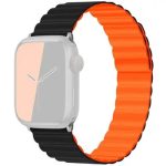KALEBOL Magnetic Watch Band for Apple Watch Series 10 9 8 7 SE 6 5 4 3 2 1 42mm 41mm 40mm 38mm Silicone Adjustable Strap - Black Orange
