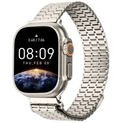 LEMONDA Magnetic Strap For Apple Watch Series 10 Ultra 9 8 7 SE 6 5 4 3 2 1 46mm 49mm 45mm 44mm 42mm Metal Watch Band - Starlight