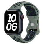 KALEBOL Color Dots Silicone Strap for Apple Watch Series 10 9 8 7 SE 6 5 4 3 2 1 42mm 41mm 40mm 38mm Butterfly Buckle Band - Army Green