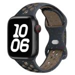KALEBOL Color Dots Silicone Strap for Apple Watch Series 10 9 8 7 SE 6 5 4 3 2 1 42mm 41mm 40mm 38mm Butterfly Buckle Band - Black