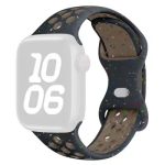 KALEBOL Color Dots Silicone Strap for Apple Watch Series 10 9 8 7 SE 6 5 4 3 2 1 42mm 41mm 40mm 38mm Butterfly Buckle Band - Black