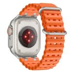 Ocean Watch Strap for Apple Watch Series 10 Ultra 9 8 7 SE 6 5 4 3 2 1 46mm 49mm 45mm 44mm 42mm Silicone Band - Orange+Silver Buckle