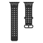 Ocean Watch Strap for Apple Watch Series 10 Ultra 9 8 7 SE 6 5 4 3 2 1 46mm 49mm 45mm 44mm 42mm Silicone Band - Black+Black Buckle