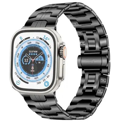 3 2 1 42mm Stainless Steel Band - Black