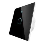 Moes WiFi+RF Switch; EU Type;1 Gange ერთ კლავიშიანი შუქის ჭკვიანი ჩამრთველი შავი