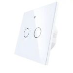Moes WiFi+RF Switch; EU Type;2 Gange ორ კლავიშიანი შუქის ჭკვიანი ჩამრთველი თეთრი