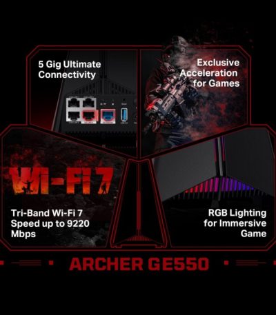 TP-link Archer GE550 BE9300 Tri-Band Wi-Fi 7 Gaming Router