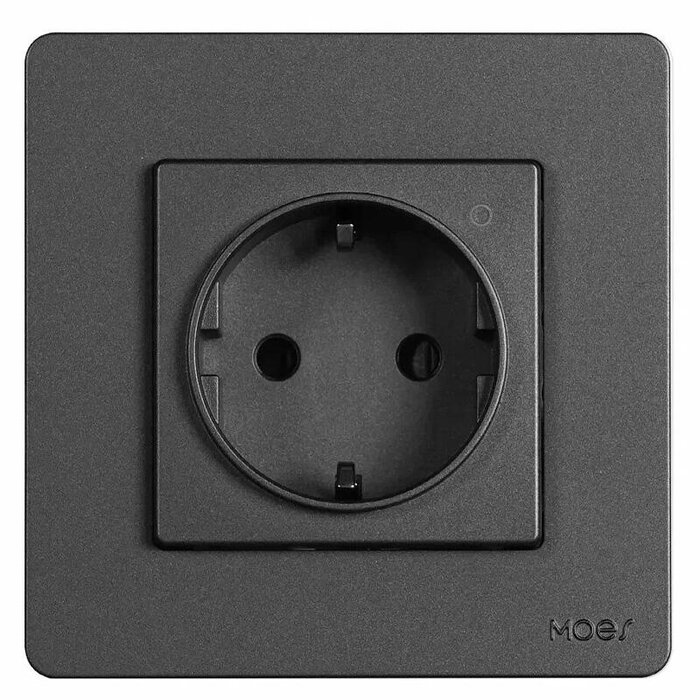 MOES Star Ring ZigBee Smart Socket EU Wall Embedded Outlet Energy Monitor Grey ZK-SR-EU-WH-MS