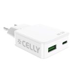 Celly SLIM TRAVEL CHARGER  1 PORT USB-C + 1 PORT USB- A 45W
