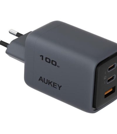 AUKEY PA-C5 charger total power 100W three-port 2C1A global fast charging dark gray,