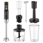 Sencor SHB 6442BK 6 in 1 Hand Blender, TITANIUM QuadBlade Technology, Power Input 1 200 W, 800 ml Beaker,