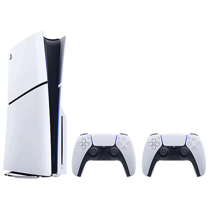 Playstation 5 Console Slim CD Version White E Chassis Two DualSense Wireless Controllers Bundle