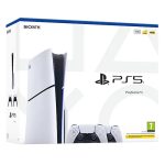 Playstation 5 Console Slim CD Version White E Chassis Two DualSense Wireless Controllers Bundle