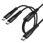 Hoco X123 Victory 2-in-1 charging cable(C to C+C)