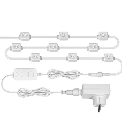 Moes WiFi Smart Eaves String LED Lights Outdoor IP67 Waterproof 1600 Million RGB Color 15M