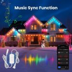 Moes WiFi Smart Eaves String LED Lights Outdoor IP67 Waterproof 1600 Million RGB Color 15M
