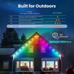Moes WiFi Smart Eaves String LED Lights Outdoor IP67 Waterproof 1600 Million RGB Color 15M